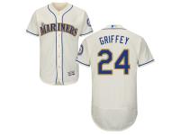 Cream Ken Griffey Men #24 Majestic MLB Seattle Mariners Flexbase Collection Jersey