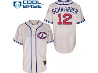 Cream Kyle Schwarber Men #12 Majestic MLB Chicago Cubs 1929 Turn Back The Clock Jersey