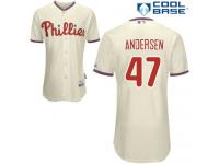 Cream Larry Andersen Men #47 Majestic MLB Philadelphia Phillies Cool Base Alternate Jersey