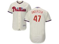 Cream Larry Andersen Men #47 Majestic MLB Philadelphia Phillies Flexbase Collection Jersey
