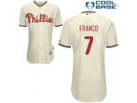 Cream Maikel Franco Men #7 Majestic MLB Philadelphia Phillies Cool Base Alternate Jersey