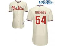 Cream Matt Harrison Men #54 Majestic MLB Philadelphia Phillies Cool Base Alternate Jersey