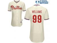 Cream Mitch Williams Men #99 Majestic MLB Philadelphia Phillies Cool Base Alternate Jersey