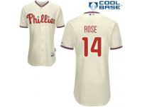 Cream Pete Rose Men #14 Majestic MLB Philadelphia Phillies Cool Base Alternate Jersey