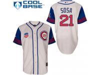 Cream Sammy Sosa Men #21 Majestic MLB Chicago Cubs 1942 Turn Back The Clock Jersey