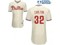 Cream Steve Carlton Men #32 Majestic MLB Philadelphia Phillies Cool Base Alternate Jersey