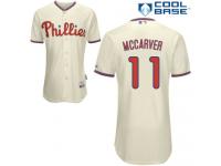 Cream Tim McCarver Men #11 Majestic MLB Philadelphia Phillies Cool Base Alternate Jersey