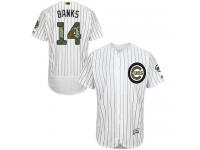 Cubs #14 Ernie Banks White (Blue Strip) Flexbase Authentic Collection 2016 Memorial Day Stitched Baseball Jersey