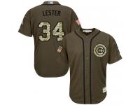 Cubs #34 Jon Lester Green Salute to Service Stitched Baseball Jersey