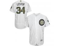 Cubs #34 Jon Lester White (Blue Strip) Flexbase Authentic Collection 2016 Memorial Day Stitched Baseball Jersey