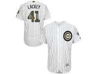 Cubs #41 John Lackey White (Blue Strip) Flexbase Authentic Collection 2016 Memorial Day Stitched Baseball Jersey