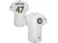 Cubs #47 Miguel Montero White (Blue Strip) Flexbase Authentic Collection 2016 Memorial Day Stitched Baseball Jersey