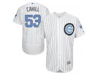Cubs #53 Trevor Cahill White (Blue Strip) Flexbase Authentic Collection 2016 Father Day Stitched Baseball Jersey