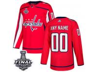 Customized Men's Adidas Washington Capitals Red Home Authentic 2018 Stanley Cup Final NHL Jersey