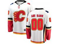 Customized Men's Calgary Flames White Away Breakaway NHL Jersey