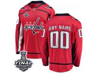 Customized Men's Fanatics Branded Washington Capitals Red Home Breakaway 2018 Stanley Cup Final NHL Jersey