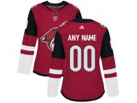 Customized Women's Adidas Arizona Coyotes Burgundy Red Home Authentic NHL Jersey