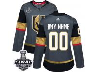 Customized Women's Adidas Vegas Golden Knights Gray Home Premier 2018 Stanley Cup Final NHL Jersey