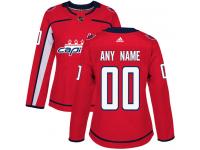 Customized Women's Adidas Washington Capitals Red Home Authentic NHL Jersey