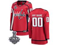 Customized Women's Fanatics Branded Washington Capitals Red Home Breakaway 2018 Stanley Cup Final NHL Jersey