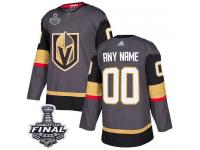 Customized Youth Adidas Vegas Golden Knights Gray Home Authentic 2018 Stanley Cup Final NHL Jersey