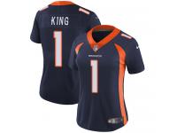 Denver Broncos Marquette King Women's Limited Navy Blue Nike Jersey - #1 NFL Vapor Untouchable Alternate