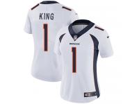 Denver Broncos Marquette King Women's Limited White Nike Jersey - #1 NFL Vapor Untouchable Road