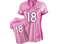 Denver Broncos Peyton Manning Women's Jersey - Pink Be Luv'd Nike NFL #18 Game