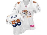 Denver Broncos Von Miller Women's Jersey - White Fem Fan Nike NFL #58 Game