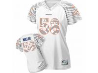 Denver Broncos Von Miller Women's Jersey - White Zebra Field Flirt Nike NFL #58 Game