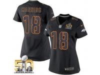 Elite Peyton Manning WoMen Jersey - Denver Broncos #18 Impact Black Super Bowl 50 Bound Nike NFL