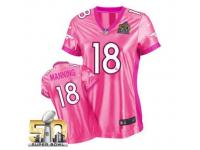 Elite Peyton Manning WoMen Jersey - Denver Broncos #18 New Be Luvd Pink Super Bowl 50 Bound Nike NFL