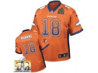 Elite Peyton Manning Youth Jersey - Denver Broncos #18 Drift Fashion Orange Super Bowl 50 Bound Nike NFL