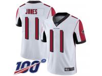 Falcons #11 Julio Jones White Men's Stitched Football 100th Season Vapor Limited Jersey