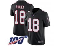 Falcons #18 Calvin Ridley Black Alternate Men's Stitched Football 100th Season Vapor Limited Jersey