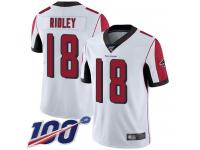 Falcons #18 Calvin Ridley White Men's Stitched Football 100th Season Vapor Limited Jersey