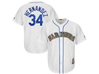 Felix Hernandez Seattle Mariners Majestic Cooperstown Collection Cool Base Player Jersey - White Royal