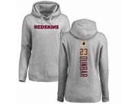 Football Women's Washington Redskins #23 Quinton Dunbar Ash Backer Pullover Hoodie