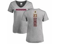 Football Women's Washington Redskins #23 Quinton Dunbar Ash Backer T-Shirt