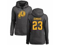 Football Women's Washington Redskins #23 Quinton Dunbar Ash One Color Pullover Hoodie