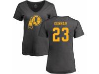 Football Women's Washington Redskins #23 Quinton Dunbar Ash One Color T-Shirt