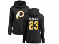 Football Women's Washington Redskins #23 Quinton Dunbar Black Name & Number Logo Pullover Hoodie