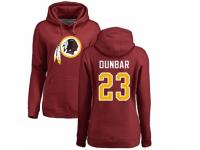 Football Women's Washington Redskins #23 Quinton Dunbar Maroon Name & Number Logo Pullover Hoodie