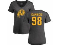 Football Women's Washington Redskins #98 Matt Ioannidis Ash One Color T-Shirt