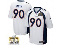 Game Antonio Smith Men Jersey - Denver Broncos #90 Road White Super Bowl 50 Bound Nike NFL