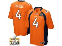 Game Britton Colquitt Men Jersey - Denver Broncos #4 Home Orange Super Bowl 50 Bound Nike NFL