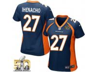 Game Duke Ihenacho WoMen Jersey - Denver Broncos #27 Alternate Navy Blue Super Bowl 50 Bound Nike NFL