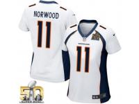 Game Jordan Norwood WoMen Jersey - Denver Broncos #11 Road White Super Bowl 50 Bound Nike NFL