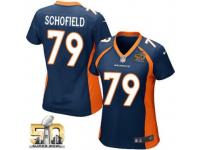 Game Michael Schofield WoMen Jersey - Denver Broncos #79 Alternate Navy Blue Super Bowl 50 Bound Nike NFL