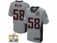 Game Von Miller Youth Jersey - Denver Broncos #58 Grey Shadow Super Bowl 50 Bound Nike NFL